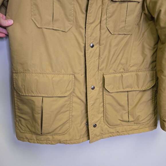 Vintage Men's M Tall Brown Insulated Barn Work Coat Field Jacket Pockets & 3M Th - Picture 13 of 16